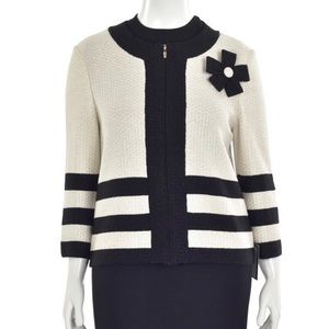 St. John Collection Black and Cream Suit Jacket